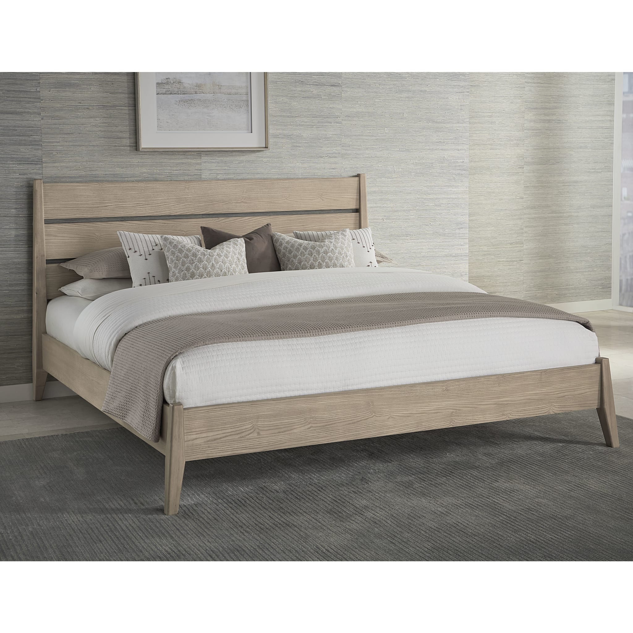 Sumire Slatted Ash Wood Platform Bed in Ginger