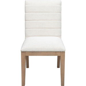 Sumire Solid Wood Dining Chair in Ginger and Natural Linen