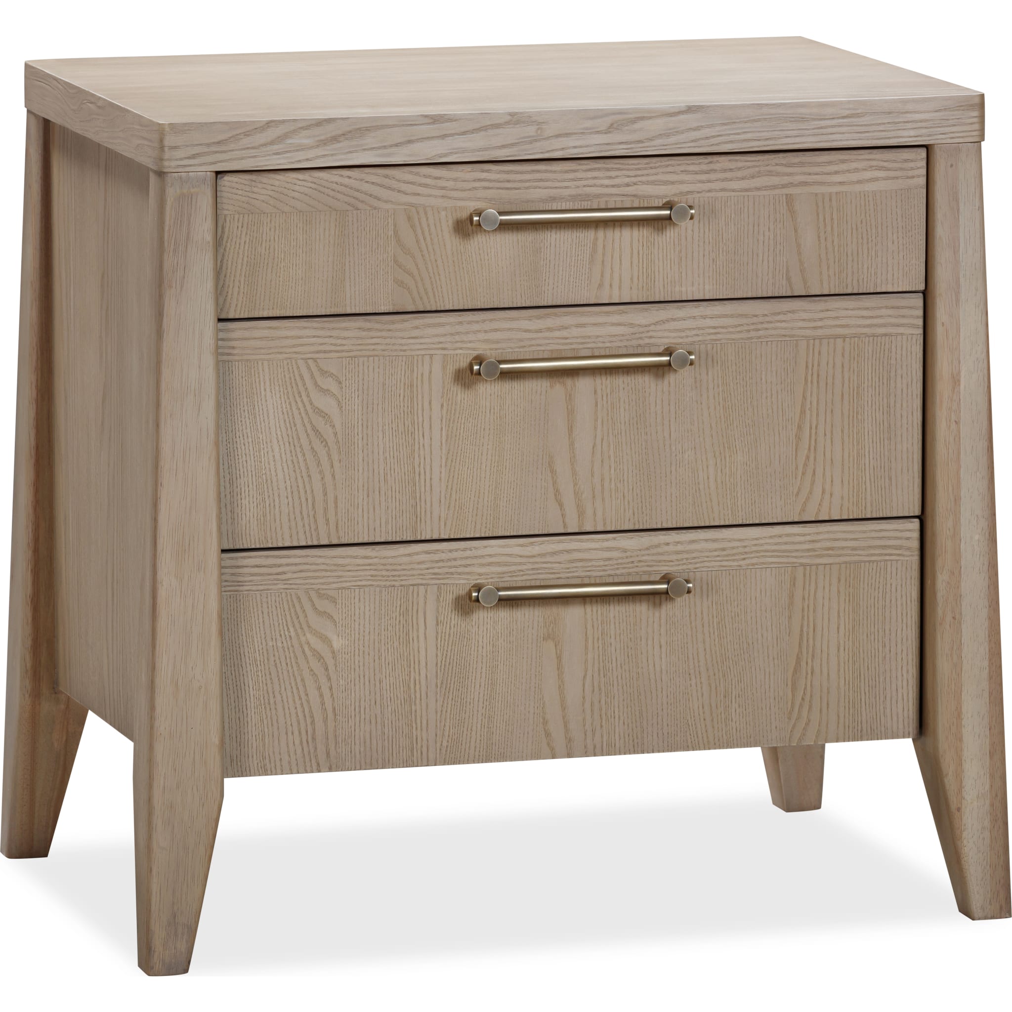 Sumire Three Drawer Ash Wood Nightstand in Ginger