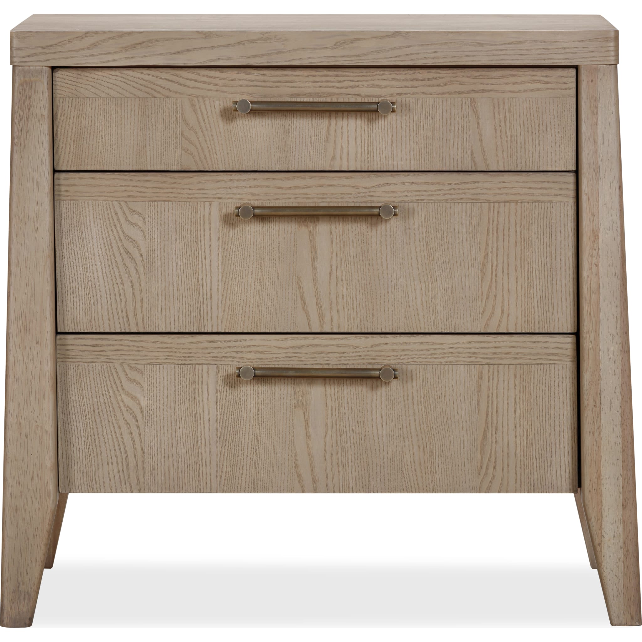 Sumire Three Drawer Ash Wood Nightstand in Ginger