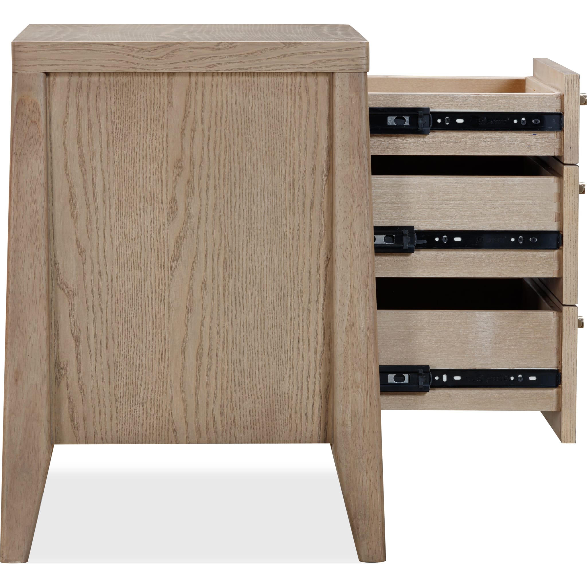 Sumire Three Drawer Ash Wood Nightstand in Ginger