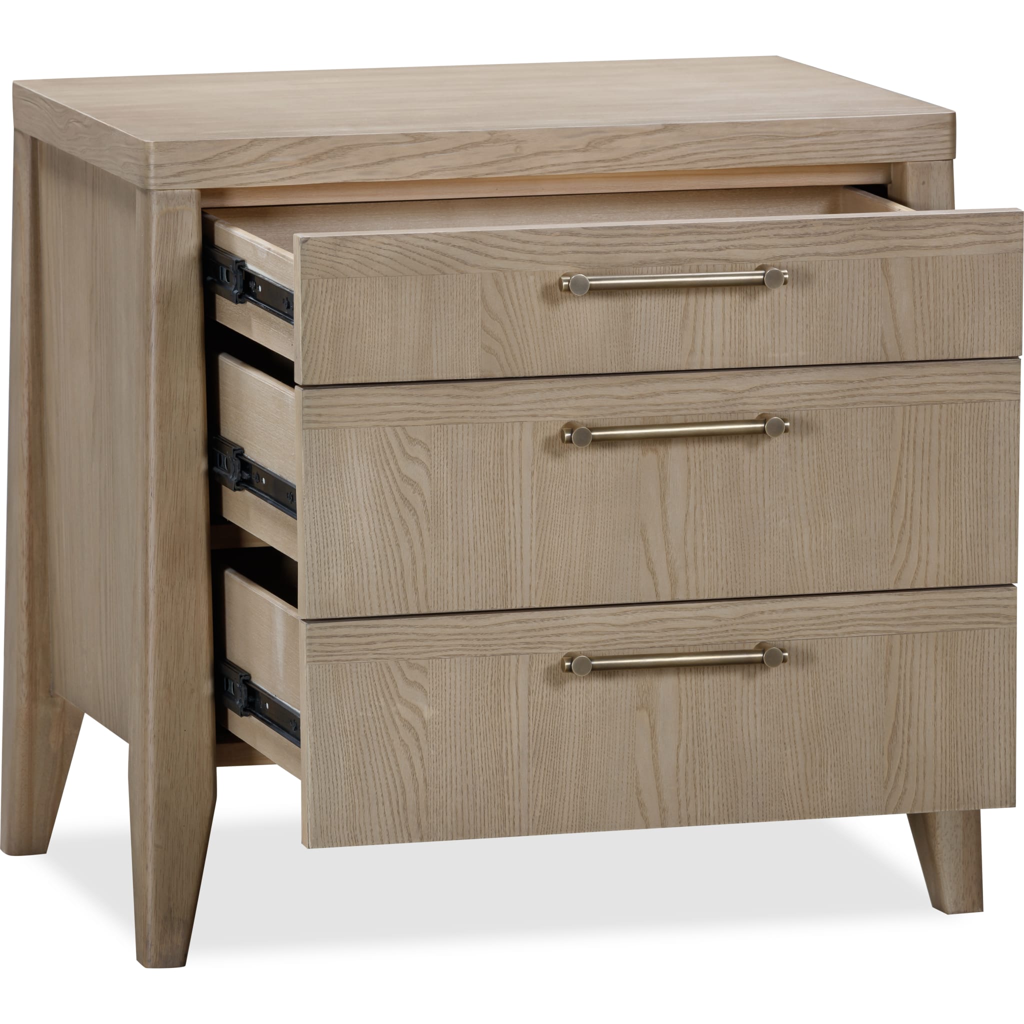 Sumire Three Drawer Ash Wood Nightstand in Ginger