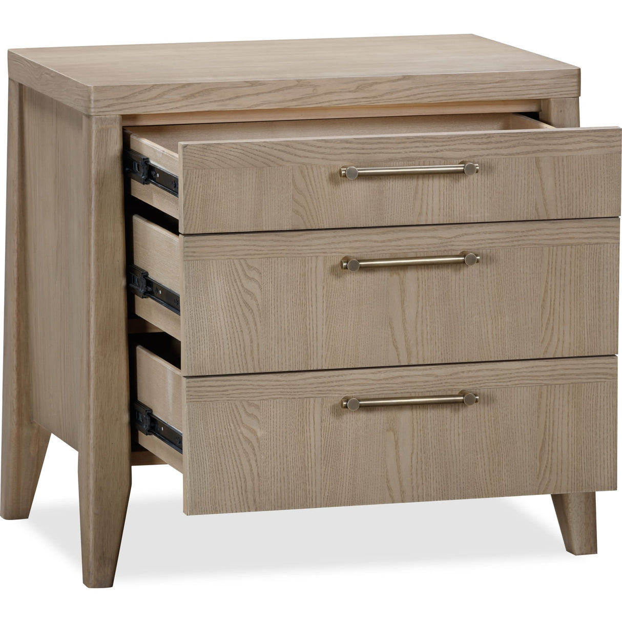 Sumire Three Drawer Ash Wood Nightstand in Ginger