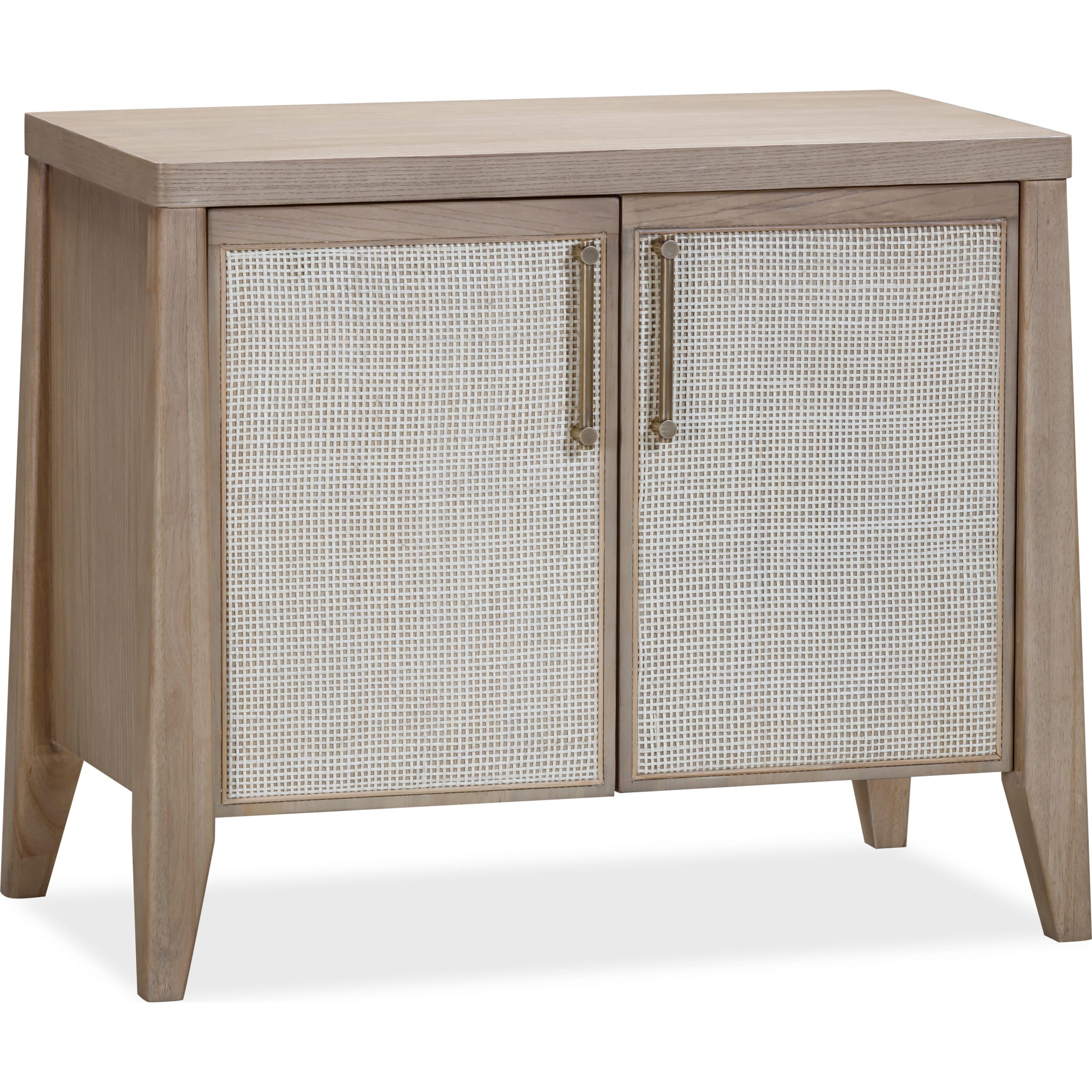 Sumire Two Door Ash Wood Bachelor Chest in Ginger and Natural Cane