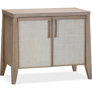Sumire Two Door Ash Wood Bachelor Chest in Ginger and Natural Cane