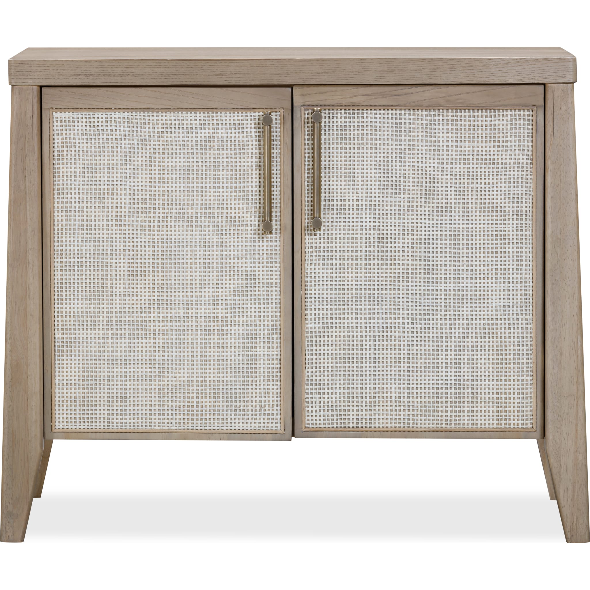 Sumire Two Door Ash Wood Bachelor Chest in Ginger and Natural Cane