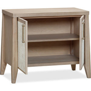 Sumire Two Door Ash Wood Bachelor Chest in Ginger and Natural Cane