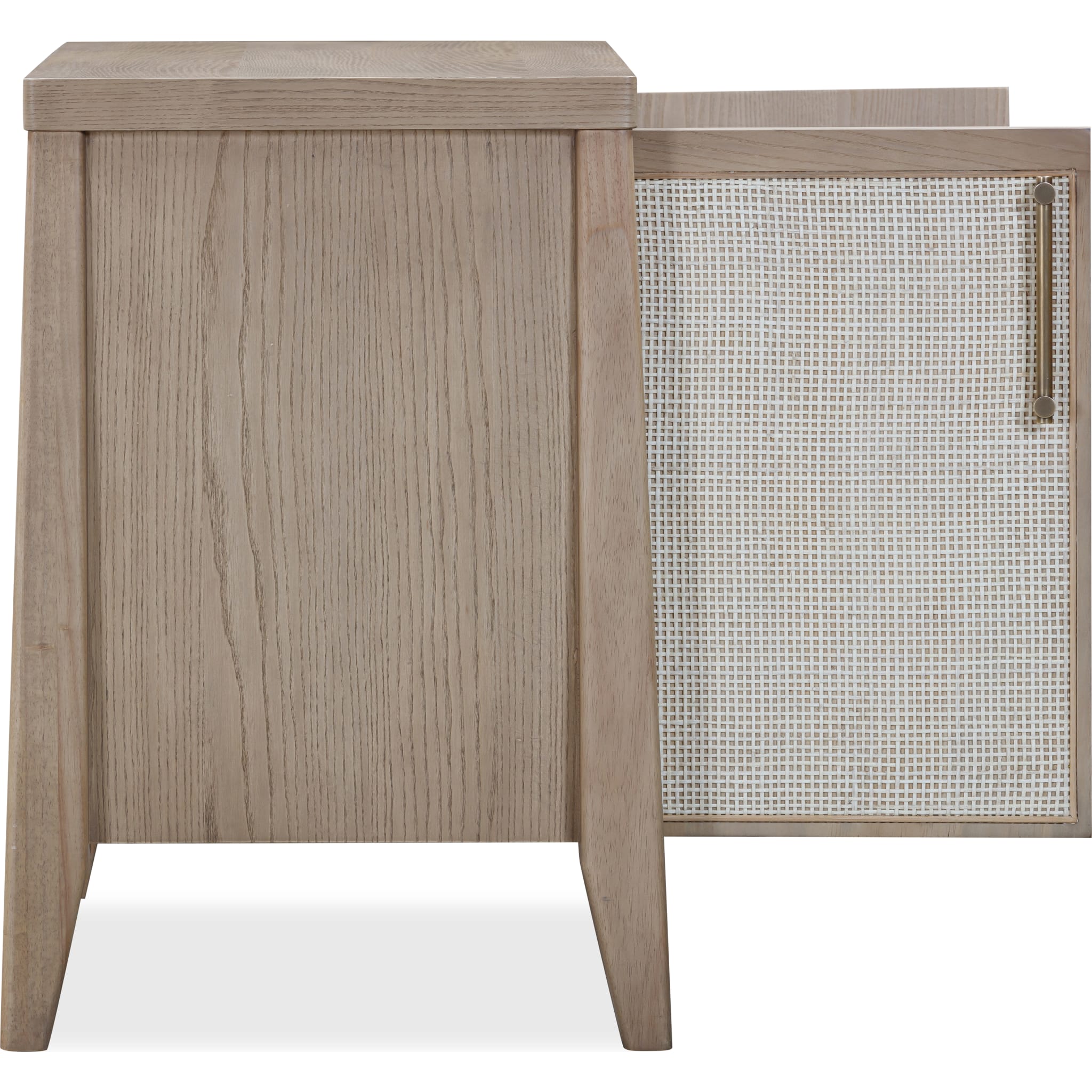 Sumire Two Door Ash Wood Bachelor Chest in Ginger and Natural Cane