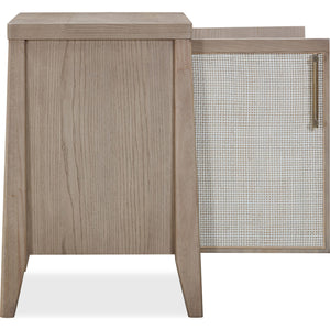 Sumire Two Door Ash Wood Bachelor Chest in Ginger and Natural Cane