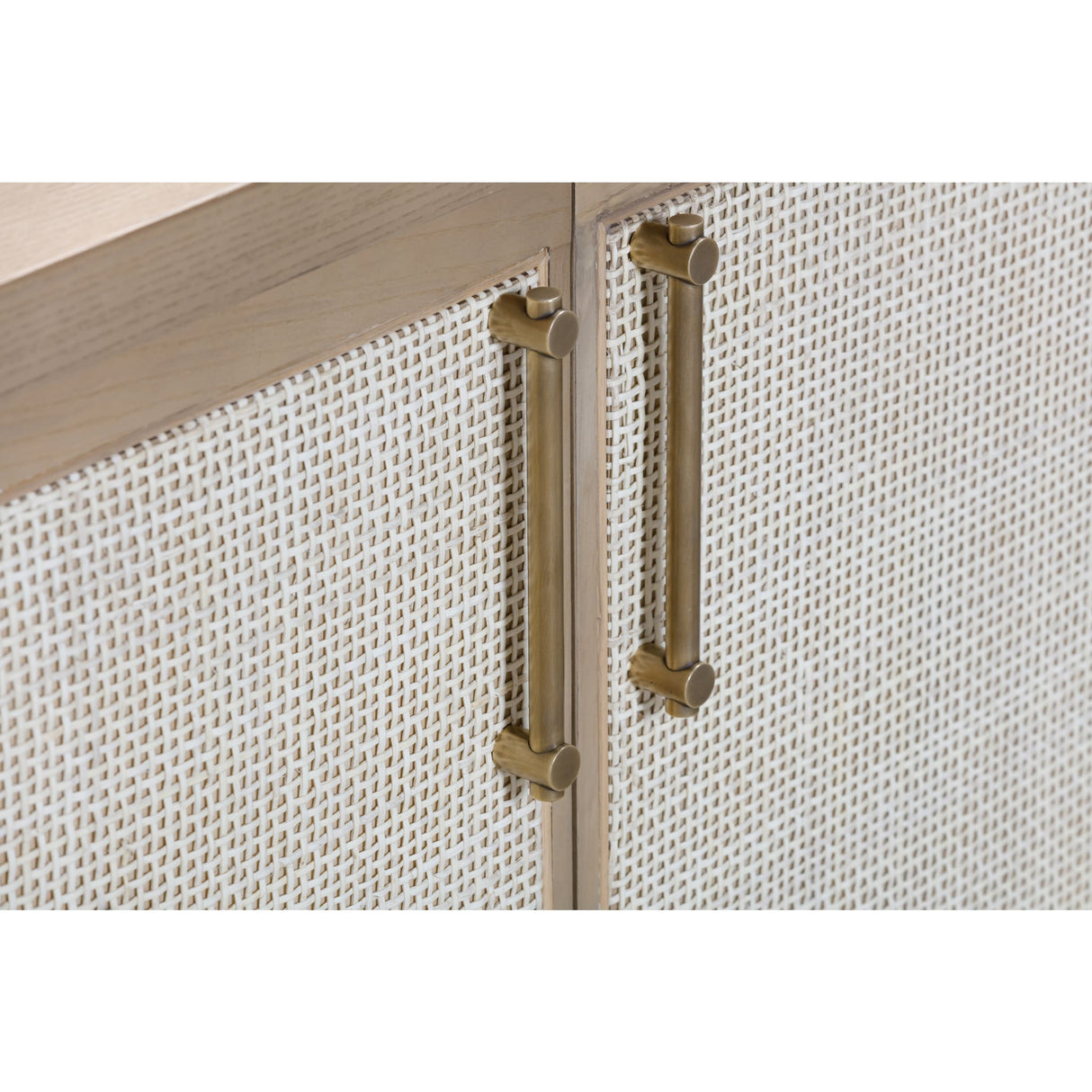 Sumire Two Door Ash Wood Bachelor Chest in Ginger and Natural Cane