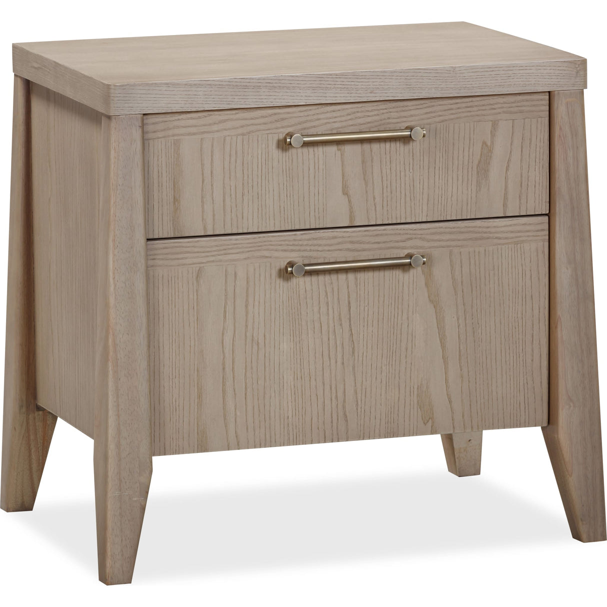 Sumire Two Drawer Ash Wood Nightstand in Ginger