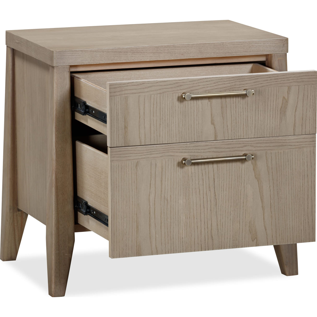 Sumire Two Drawer Ash Wood Nightstand in Ginger