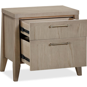 Sumire Two Drawer Ash Wood Nightstand in Ginger