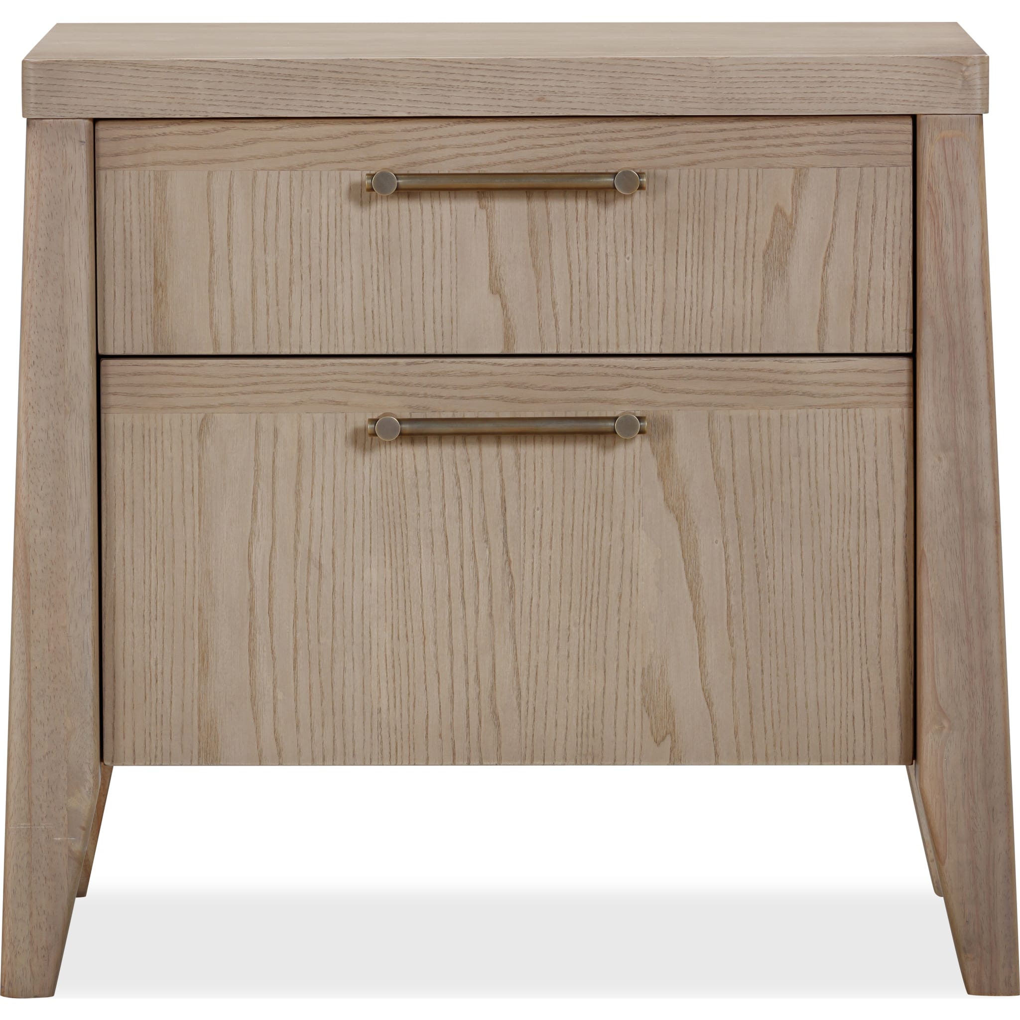Sumire Two Drawer Ash Wood Nightstand in Ginger