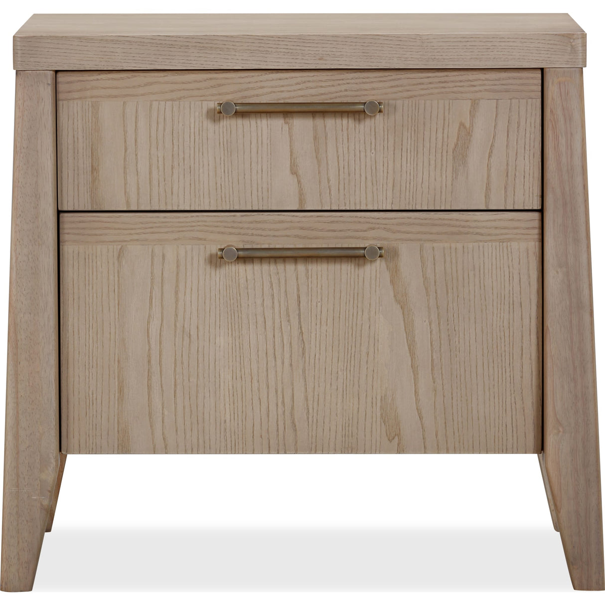Sumire Two Drawer Ash Wood Nightstand in Ginger