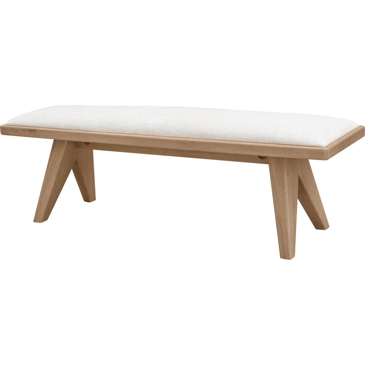 Sumire Upholstered Bench in Ginger and Natural Linen