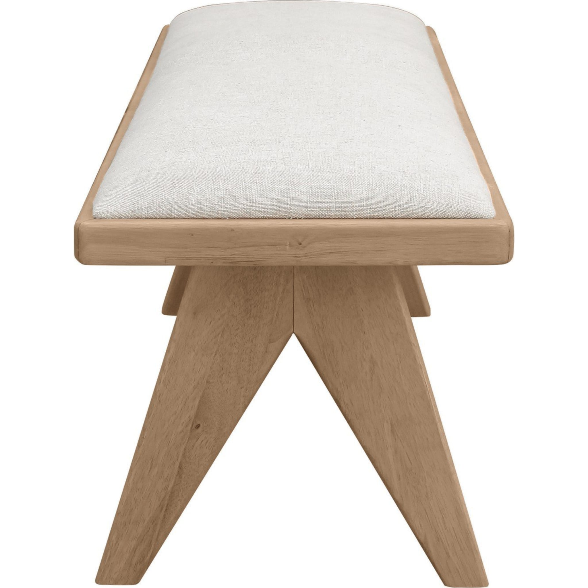 Sumire Upholstered Bench in Ginger and Natural Linen