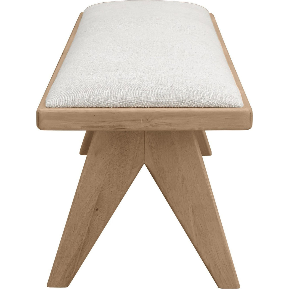 Sumire Upholstered Bench in Ginger and Natural Linen