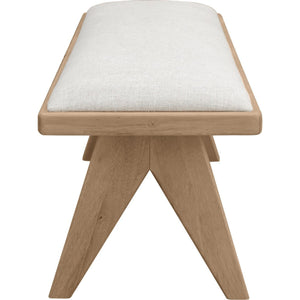 Sumire Upholstered Bench in Ginger and Natural Linen