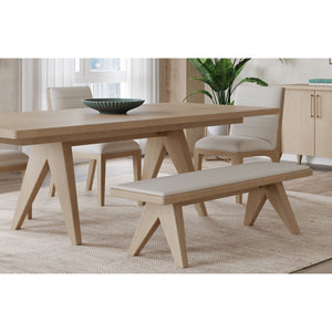 Sumire Upholstered Bench in Ginger and Natural Linen