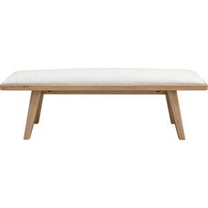Sumire Upholstered Bench in Ginger and Natural Linen