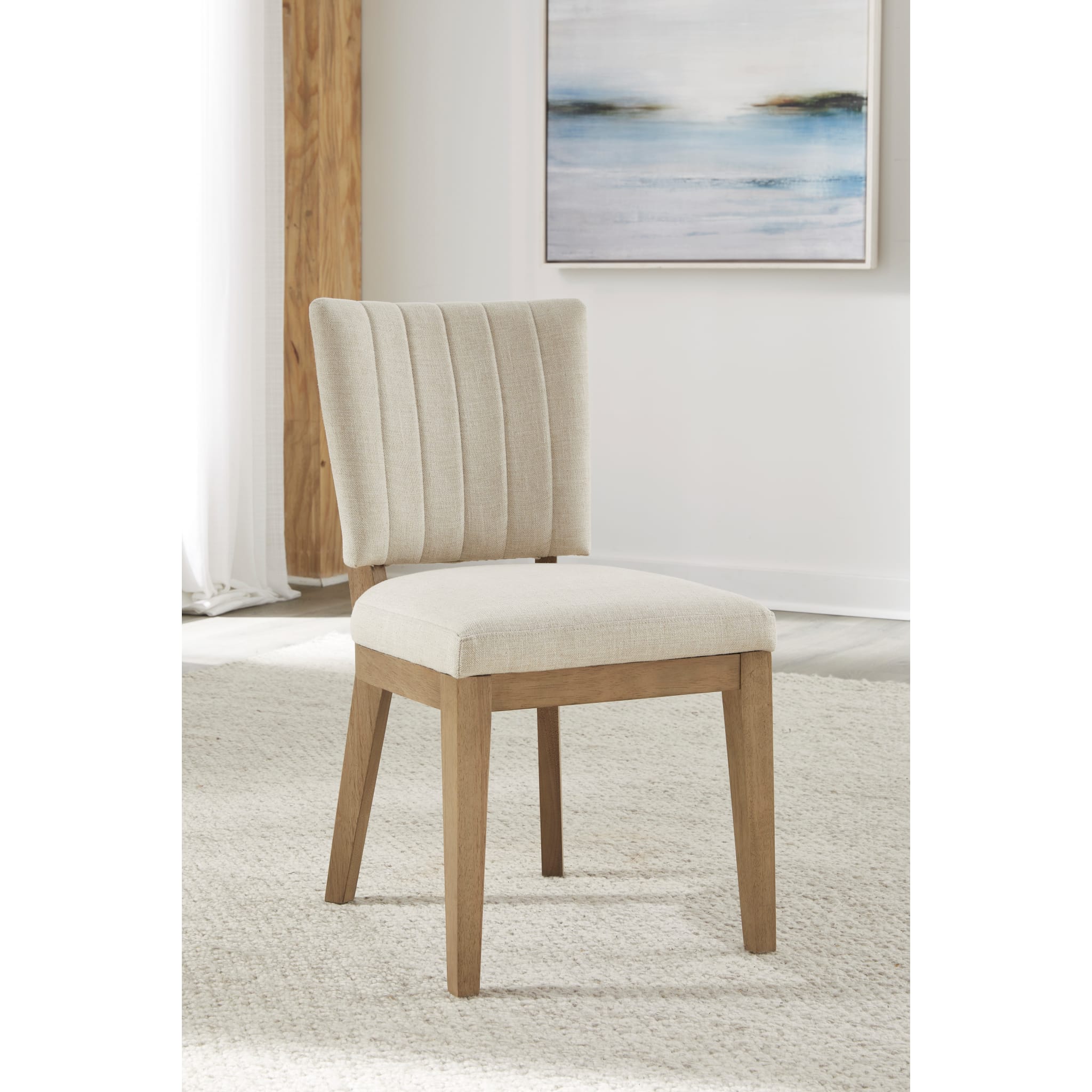 Sumner Channel Back Upholstered Dining Chair in Natural