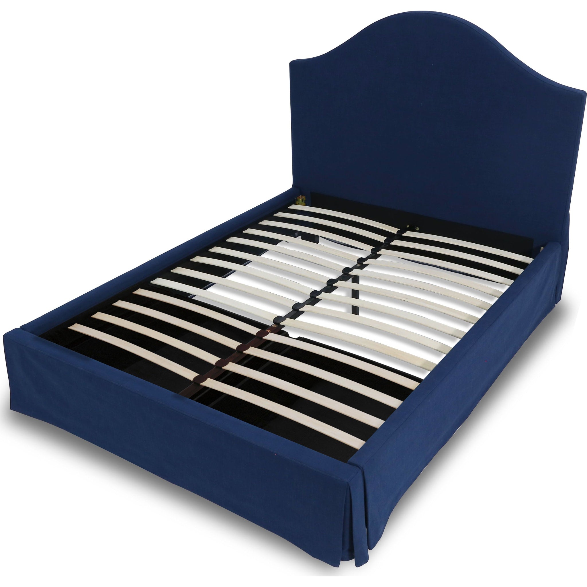 Sur Skirted Footboard Storage Panel Bed in Navy