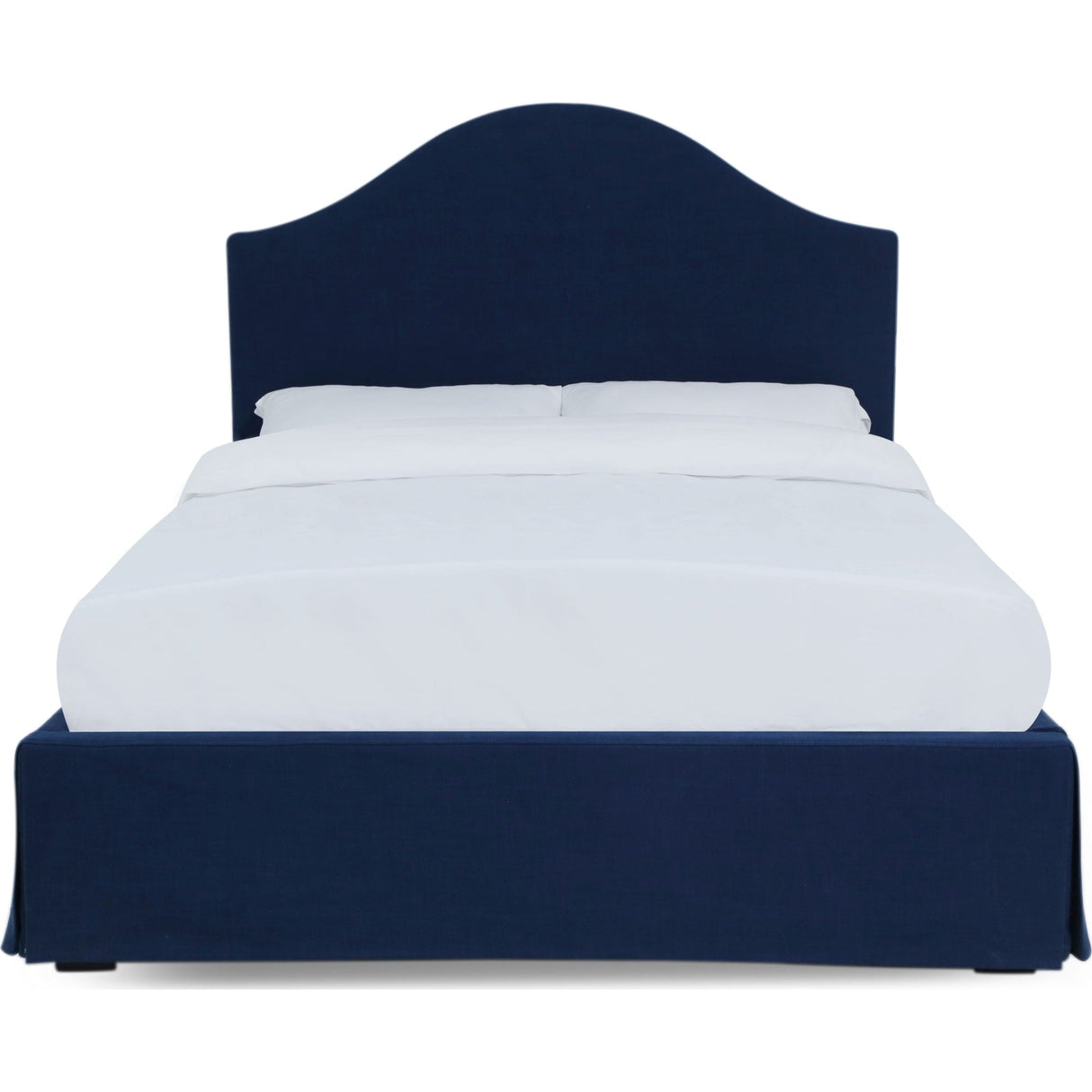 Sur Upholstered Skirted Panel Bed in Navy