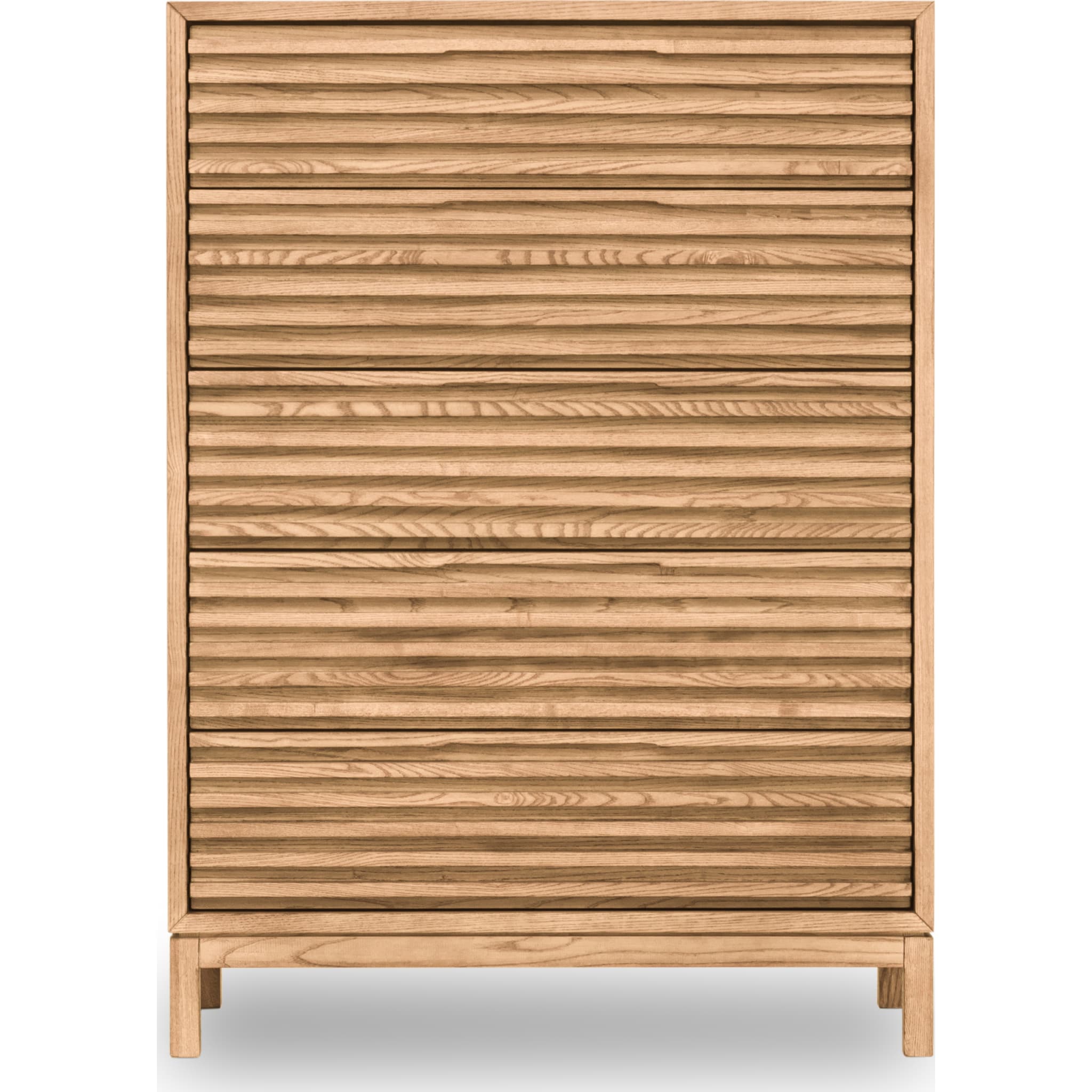 Tanner Five Drawer Ash Wood Chest in Flaxen