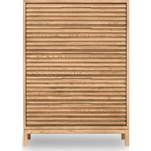 Tanner Five Drawer Ash Wood Chest in Flaxen