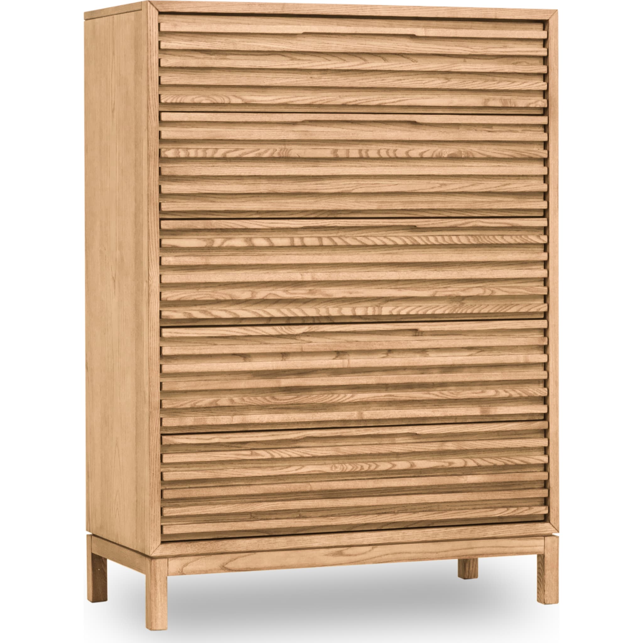 Tanner Five Drawer Ash Wood Chest in Flaxen