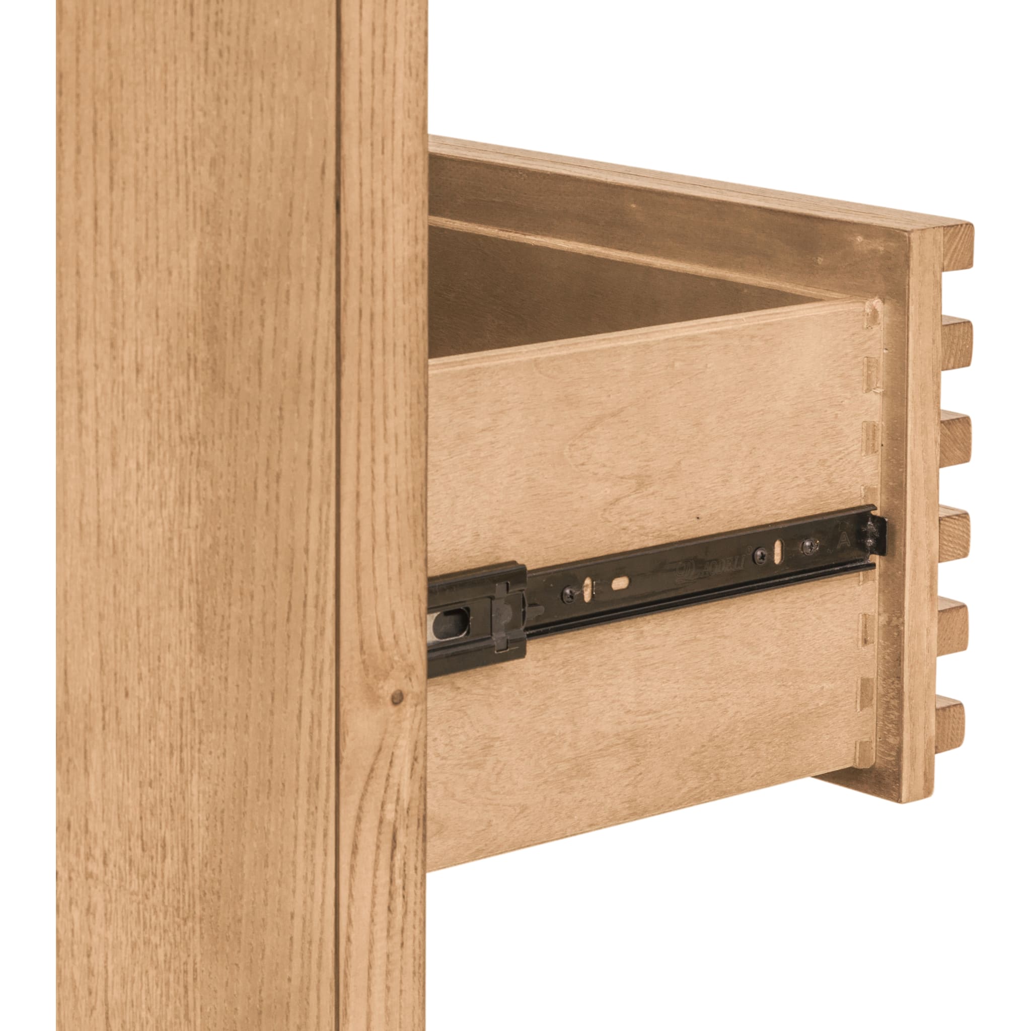 Tanner Five Drawer Ash Wood Chest in Flaxen