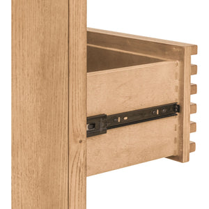 Tanner Five Drawer Ash Wood Chest in Flaxen