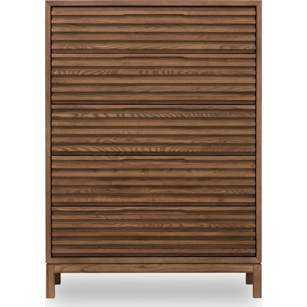 Tanner Five Drawer Ash Wood Chest in Roux