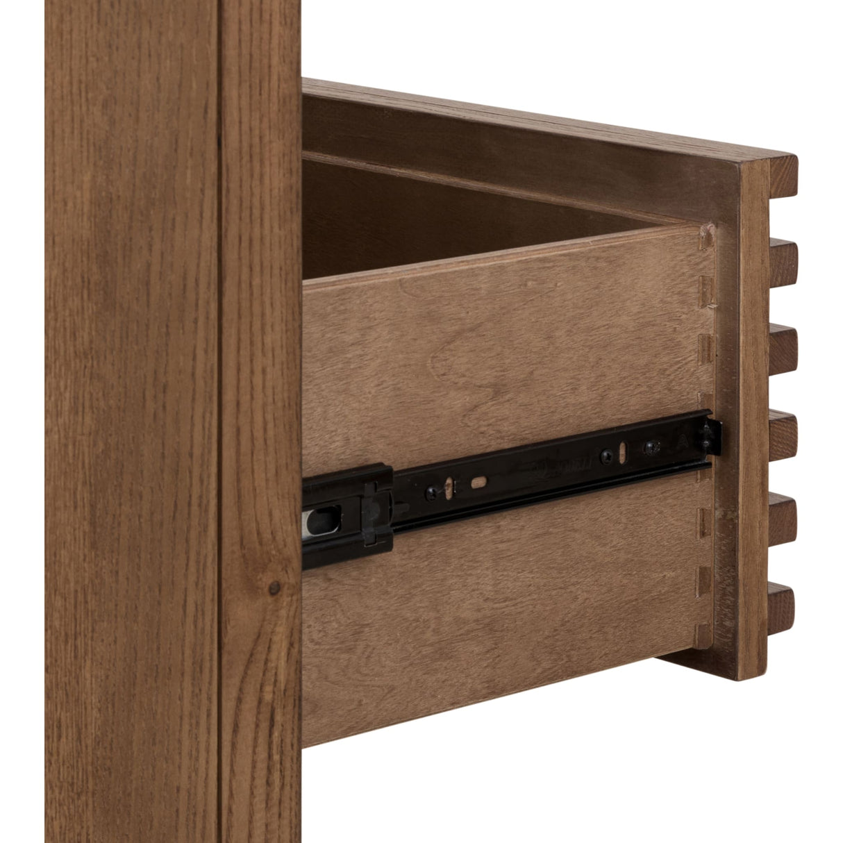 Tanner Five Drawer Ash Wood Chest in Roux