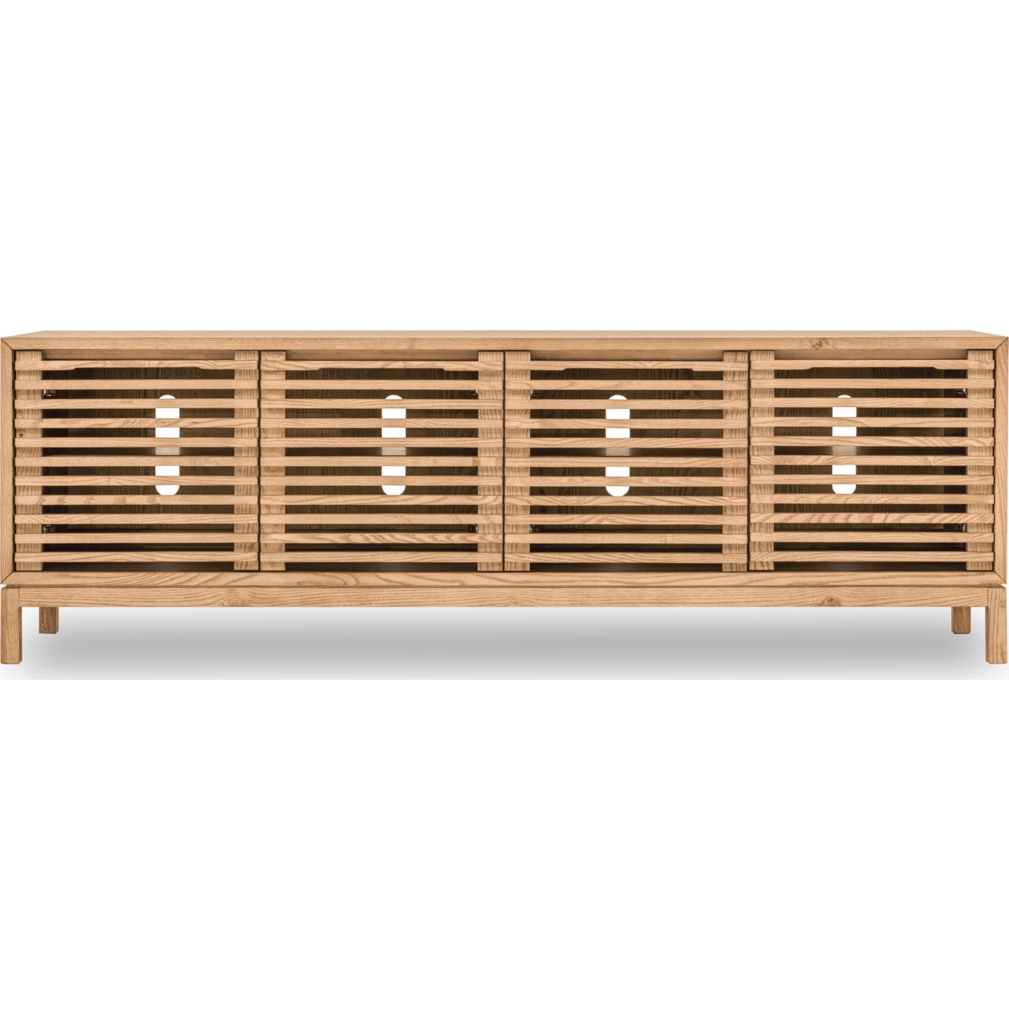 Tanner Four Door Solid Ash Media Console in Flaxen