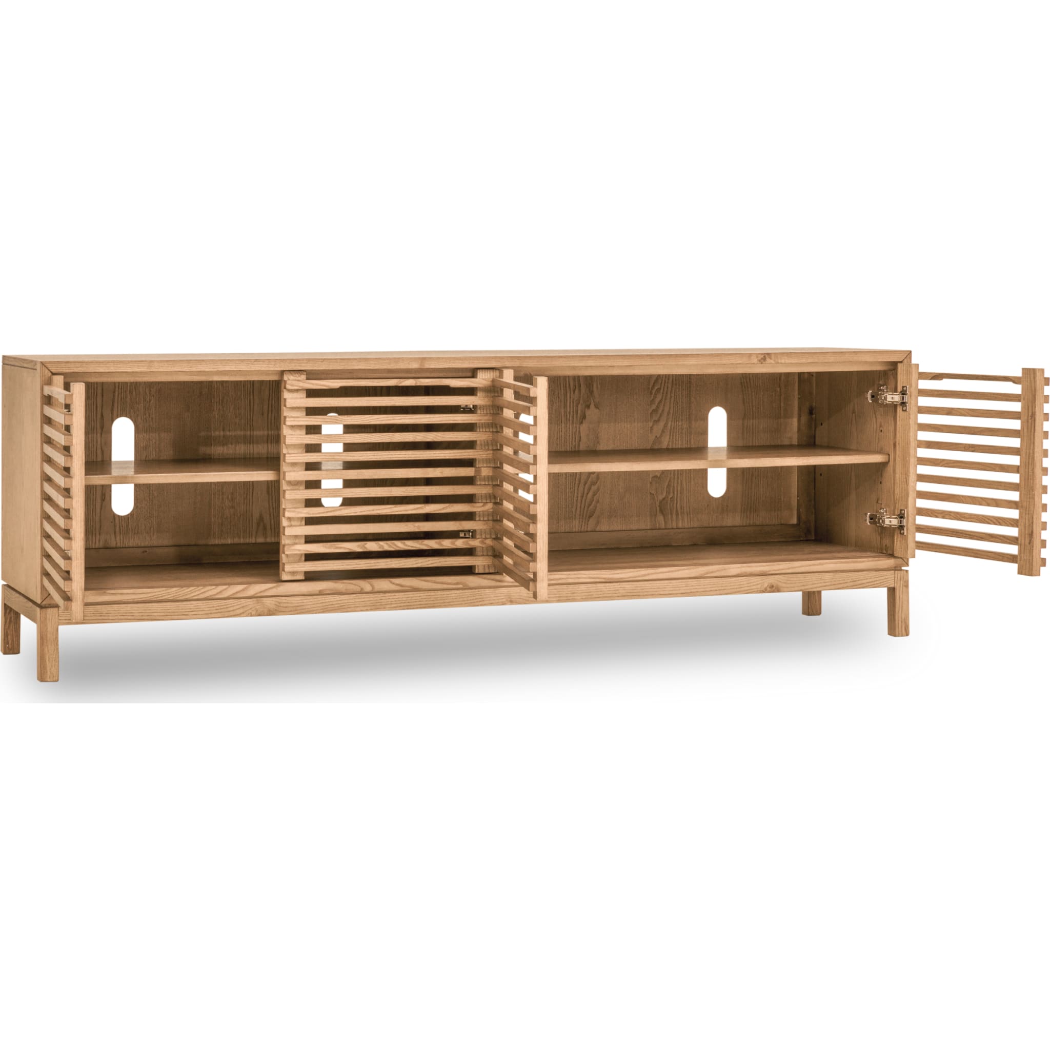 Tanner Four Door Solid Ash Media Console in Flaxen