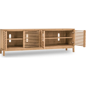 Tanner Four Door Solid Ash Media Console in Flaxen