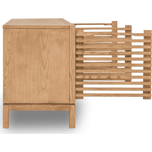 Tanner Four Door Solid Ash Media Console in Flaxen