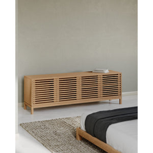 Tanner Four Door Solid Ash Media Console in Flaxen