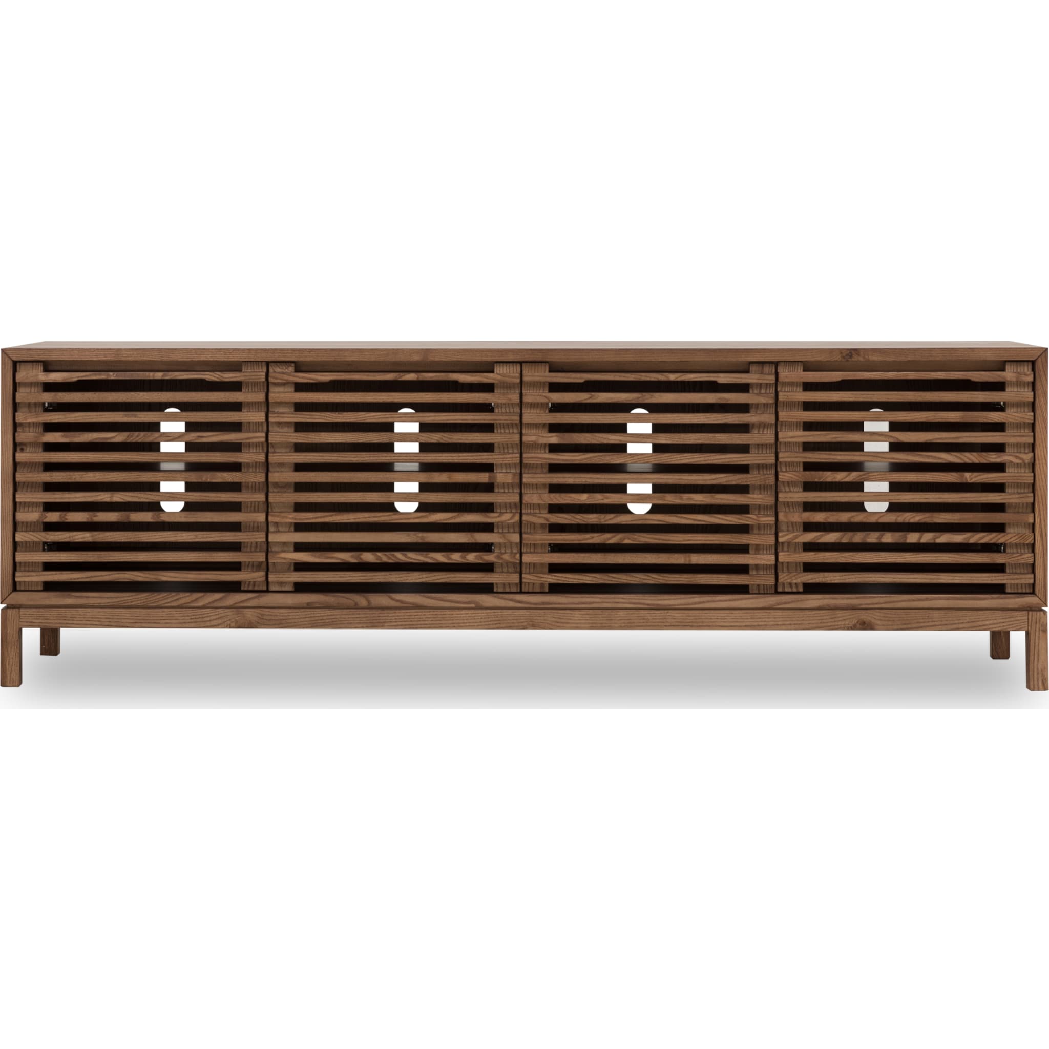 Tanner Four Door Solid Ash Media Console in Roux