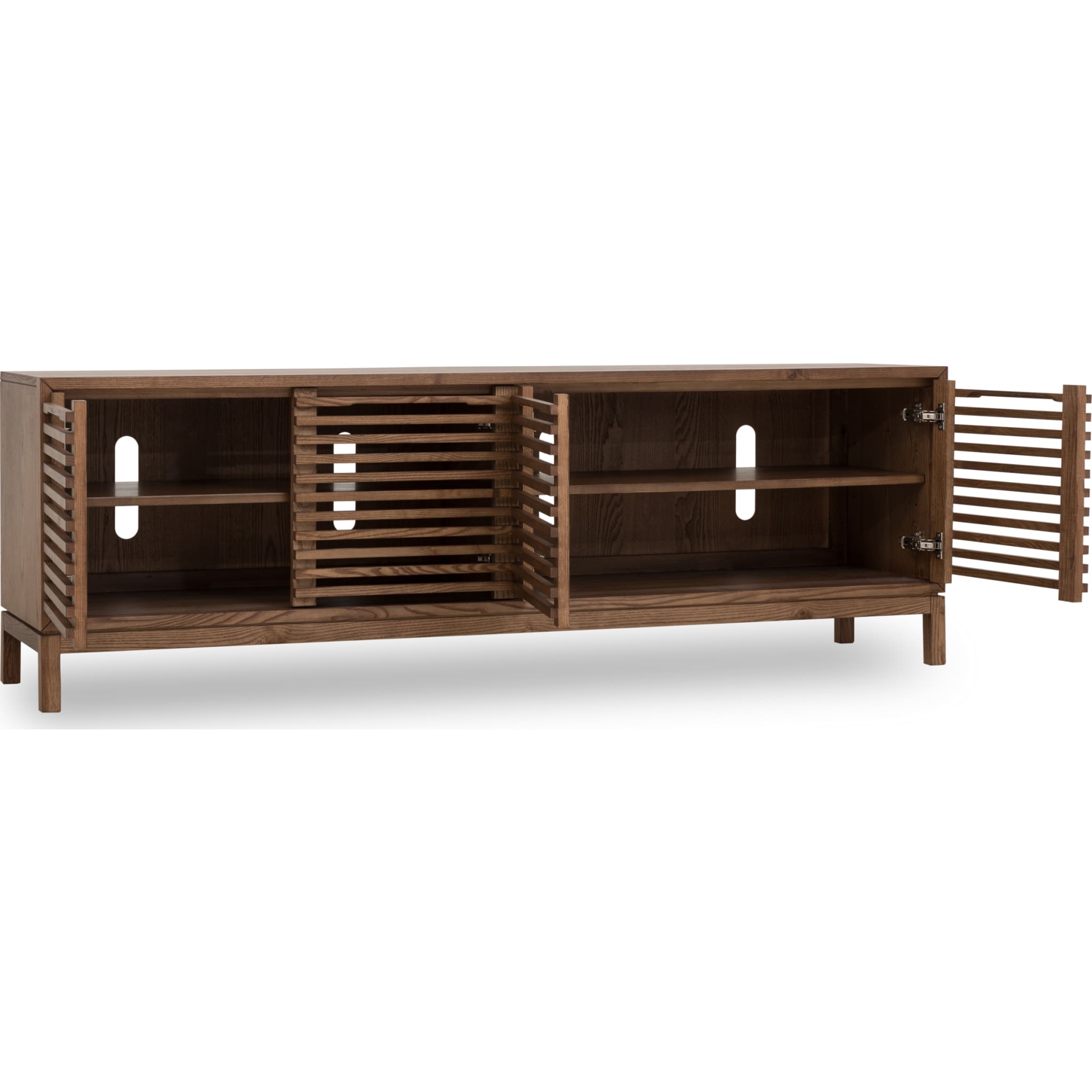 Tanner Four Door Solid Ash Media Console in Roux
