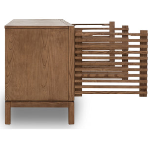 Tanner Four Door Solid Ash Media Console in Roux