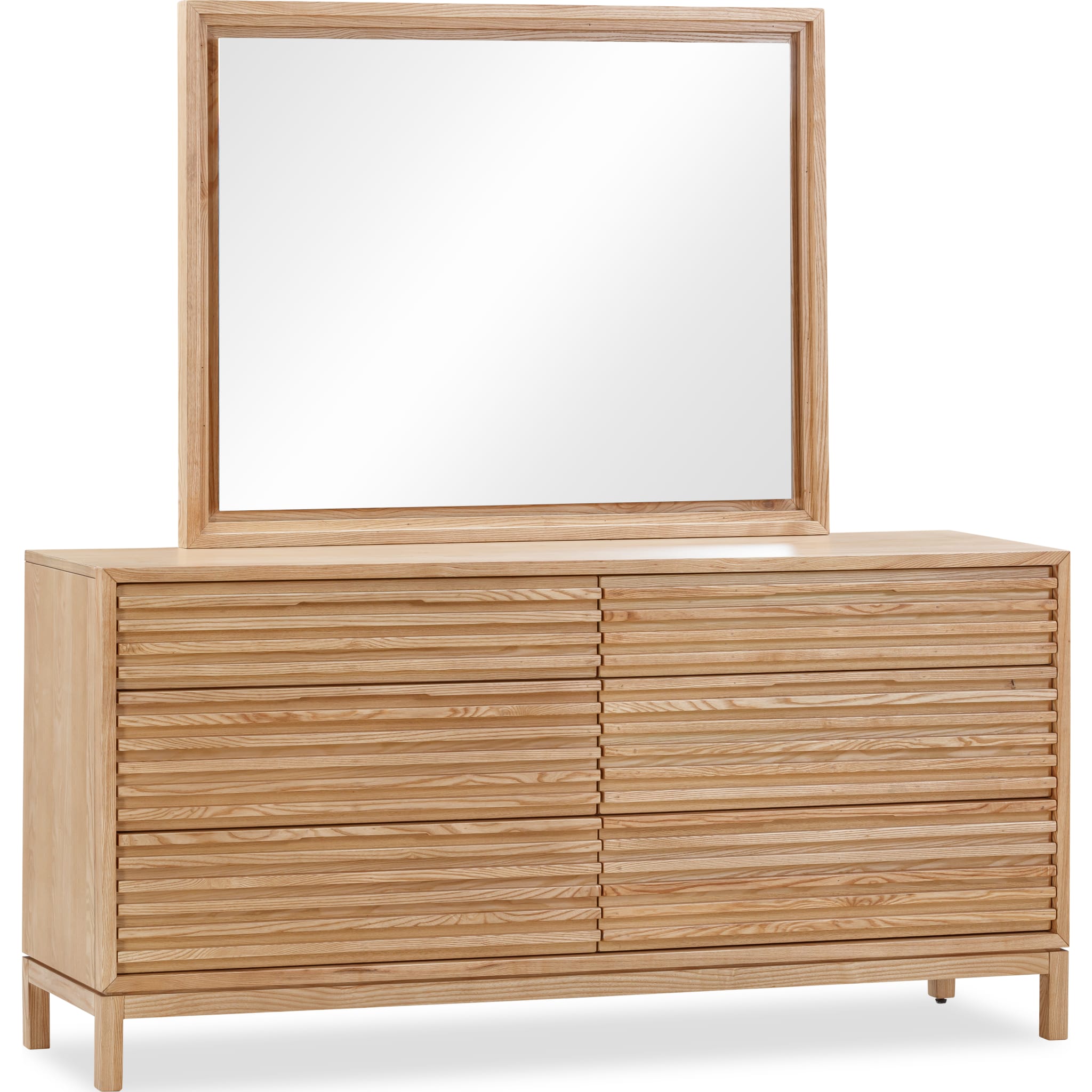 Tanner Six Drawer Ash Wood Dresser in Flaxen
