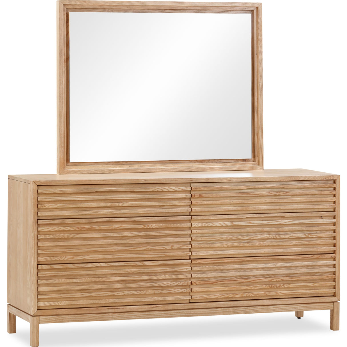 Tanner Six Drawer Ash Wood Dresser in Flaxen