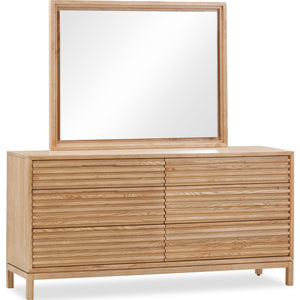 Tanner Six Drawer Ash Wood Dresser in Flaxen