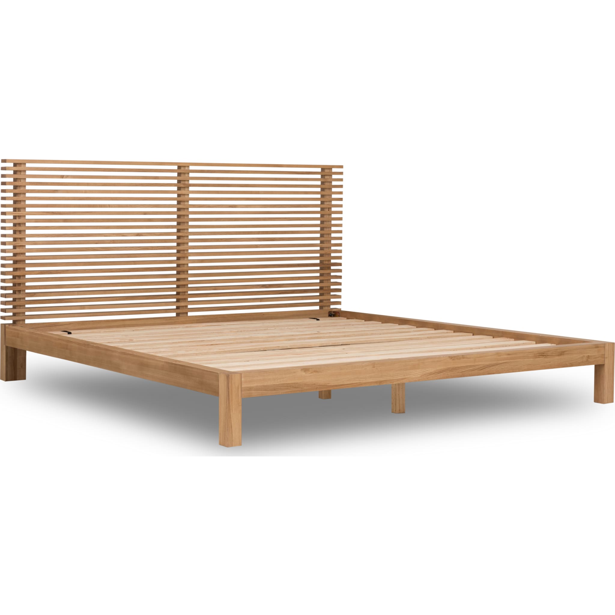 Tanner Solid Ash Platform Bed in Flaxen