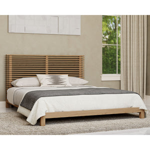 Tanner Solid Ash Platform Bed in Flaxen