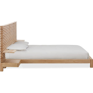 Tanner Solid Ash Wall Bed with Integrated Nightstands in Flaxen