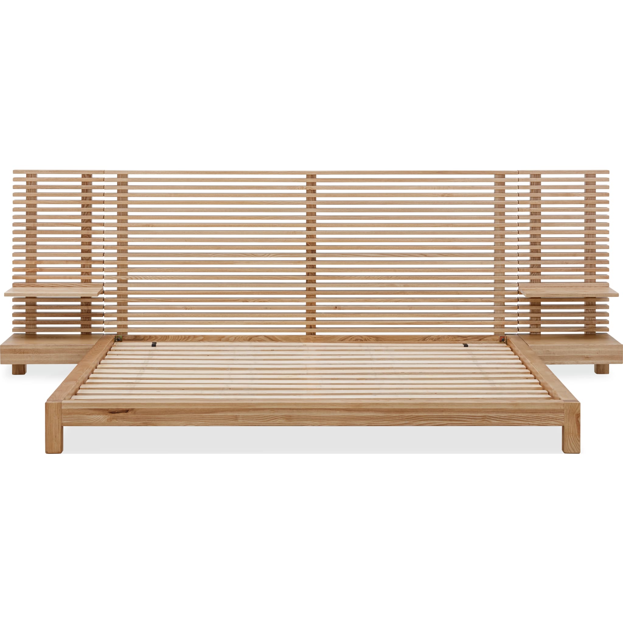 Tanner Solid Ash Wall Bed with Integrated Nightstands in Flaxen